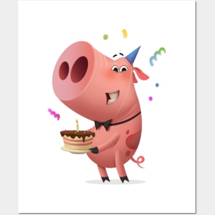 Birthday piggy Posters and Art